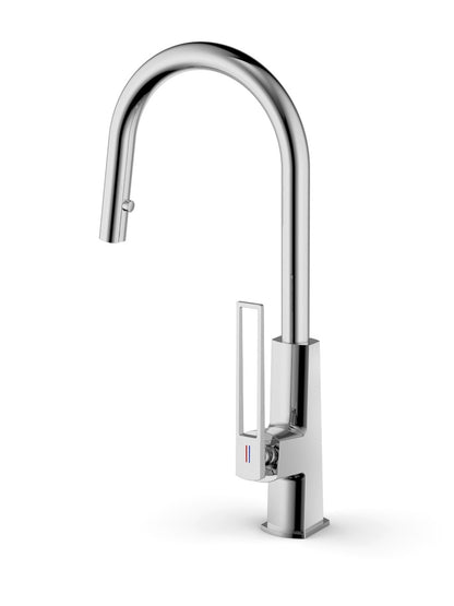 Juno Commercial Matte Black Single Handle Pull Out Kitchen Sink Faucet