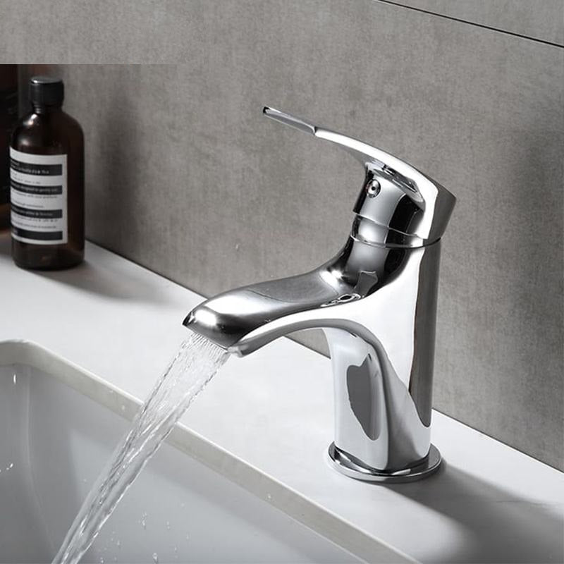 Juno Commercial Chrome Single Handle Waterfall Basin Faucet Deck Mounted