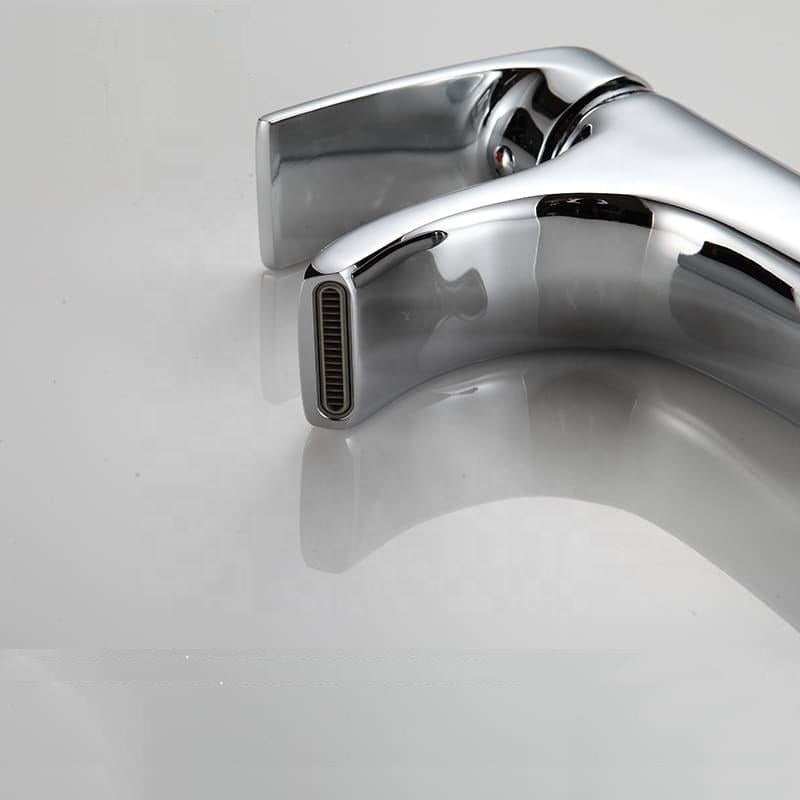 Juno Commercial Chrome Single Handle Waterfall Basin Faucet Deck Mounted