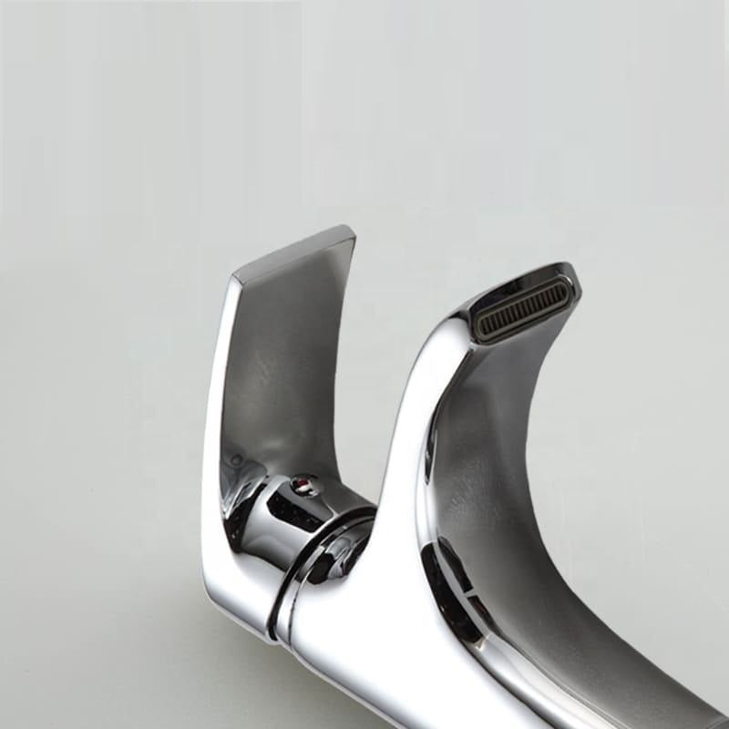 Juno Commercial Chrome Single Handle Waterfall Basin Faucet Deck Mounted