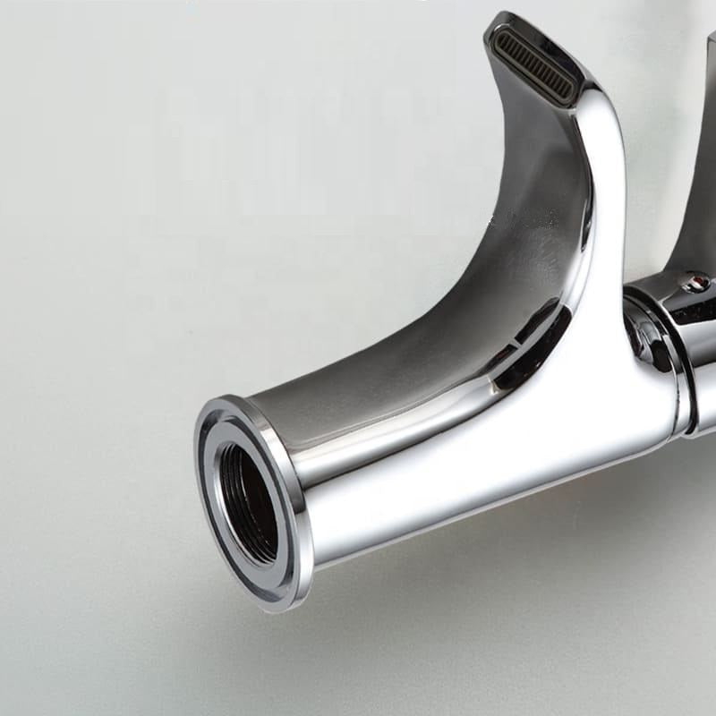 Juno Commercial Chrome Single Handle Waterfall Basin Faucet Deck Mounted