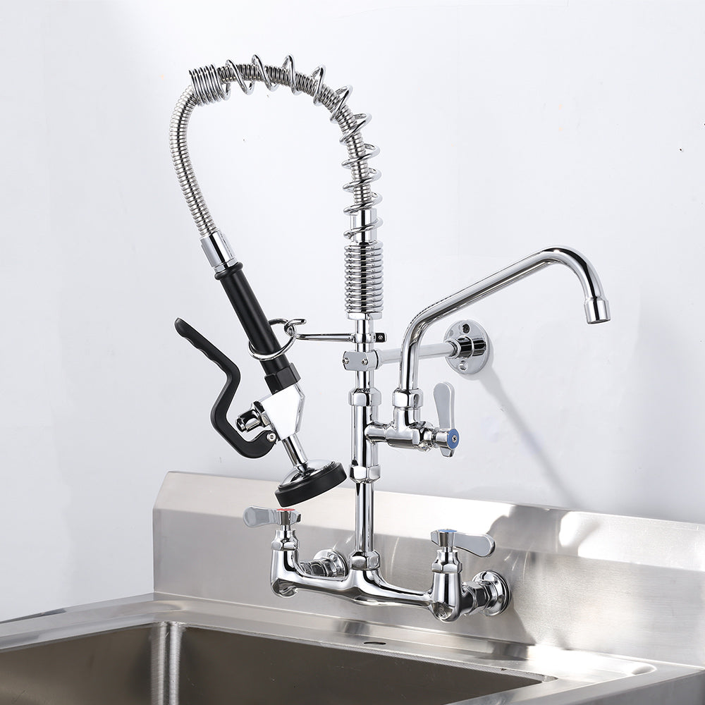 Juno Commercail Spot Resist Stainless One Handle Pre Rinse Spring Pulldown Kitchen Faucet