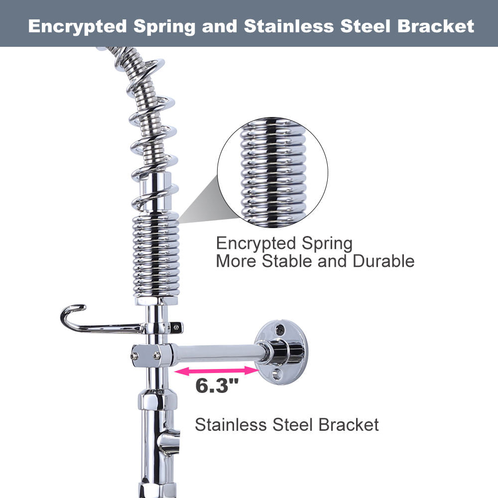 Juno Commercail Spot Resist Stainless One Handle Pre Rinse Spring Pulldown Kitchen Faucet