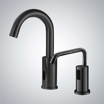 Juno Commercial Dark Oil Rubbed Bronze Finish Wall Mounted Touchless Bathroom Faucet With Soap Dispenser