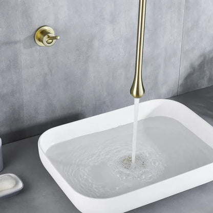 Juno Commercial Gold Finish Ceiling Mounted Single Handle Bathroom Faucet