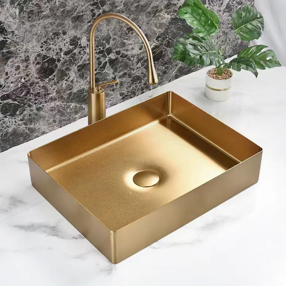 Juno Commercial Gold Deck Mounted Single Handle Wash Basin Sink Faucet