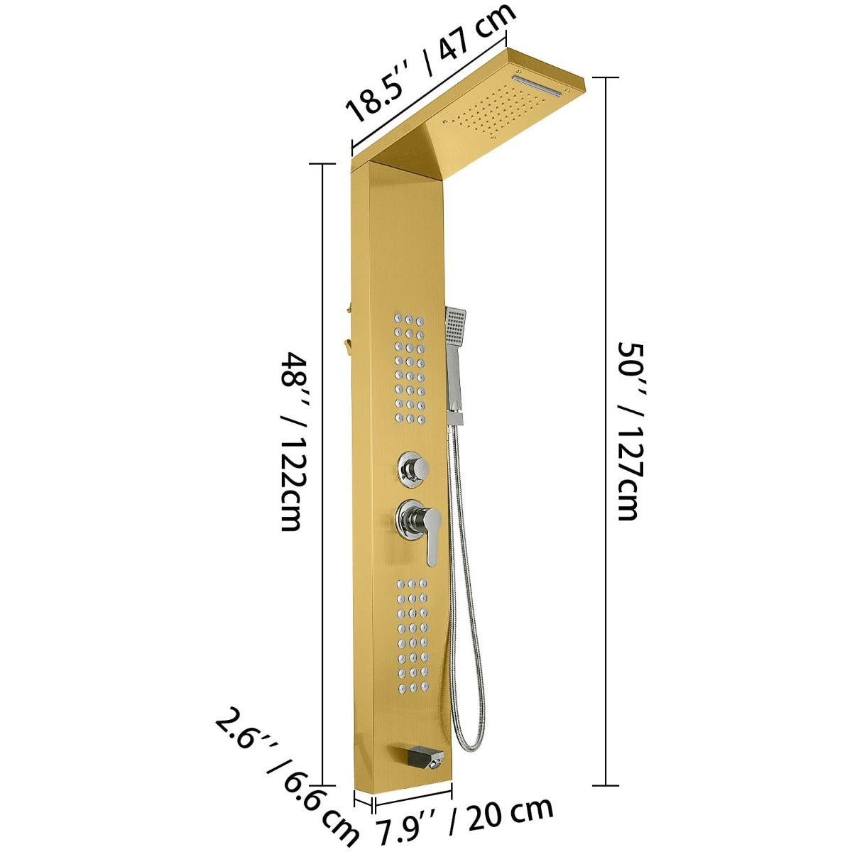 Juno Commercial Brushed Nickel Wall Mounted Bathroom Shower Panel
