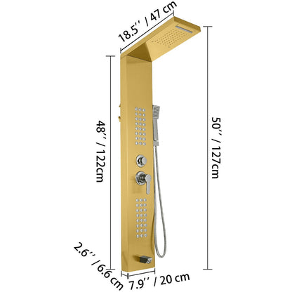 Juno Commercial Brushed Nickel Wall Mounted Bathroom Shower Panel