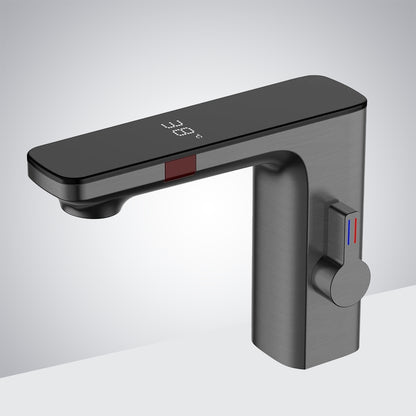 Juno Commercial Chrome Deck Mount Single Handle Touchless Bathroom Faucet