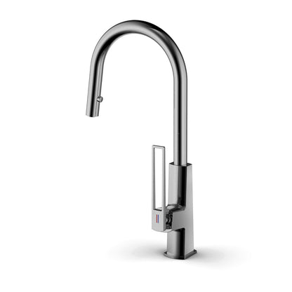 Juno Commercial Matte Black Single Handle Pull Out Kitchen Sink Faucet