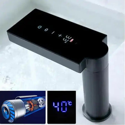 Juno Commercial Gray Finish Deck Mounted Touchless Bathroom Faucet