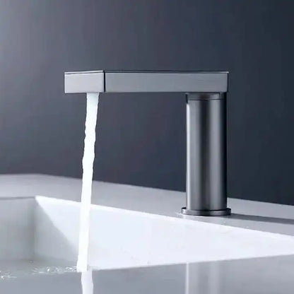 Juno Commercial Gray Finish Deck Mounted Touchless Bathroom Faucet