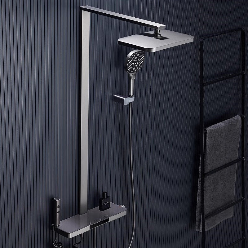 Juno commercial White Finish Four Handle Digital Display Shower Set