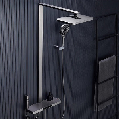 Juno commercial White Finish Four Handle Digital Display Shower Set