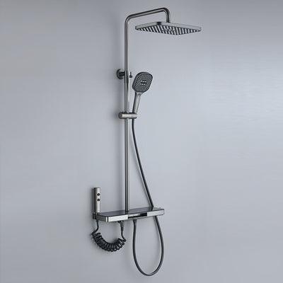 Juno commercial White Finish Four Handle Digital Display Shower Set