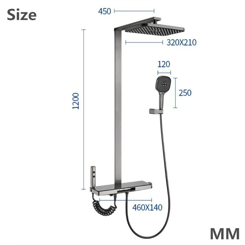 Juno commercial White Finish Four Handle Digital Display Shower Set