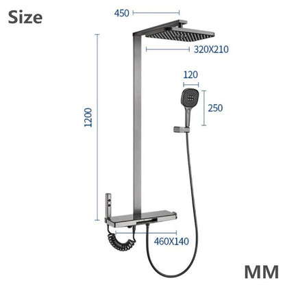 Juno commercial White Finish Four Handle Digital Display Shower Set