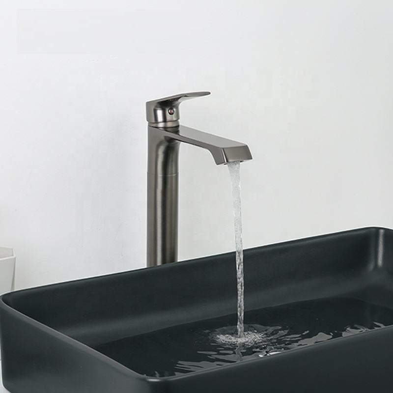 Juno Commercial Gun Gray Deck Mounted Single Handle Bathroom Faucet