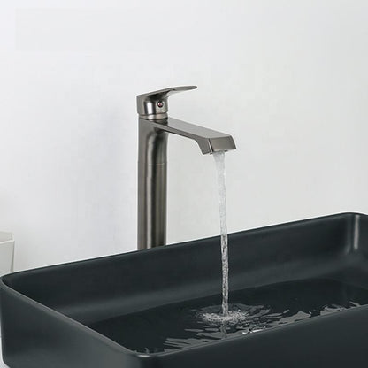 Juno Commercial Gun Gray Deck Mounted Single Handle Bathroom Faucet