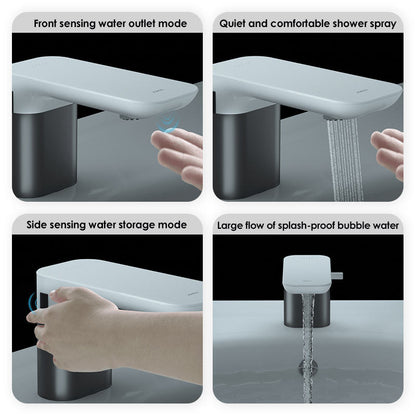 Juno Commercial Light Gray Deck Mounted Single Handle Touchless Basin Faucet