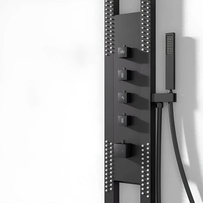 Juno Commercial Chrome-Black-Brushed Nickel and Gold Finish Waterfall Outdoor Shower Panel