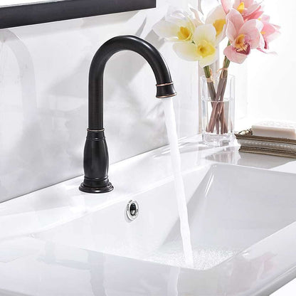 Juno Commercial Matte Black & Bronze Finish Deck Mounted Smart Touchless Bathroom Faucet