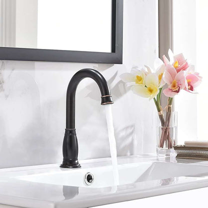 Juno Commercial Matte Black & Bronze Finish Deck Mounted Smart Touchless Bathroom Faucet