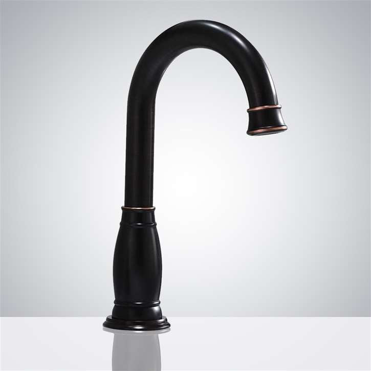 Juno Commercial Matte Black & Bronze Finish Deck Mounted Smart Touchless Bathroom Faucet