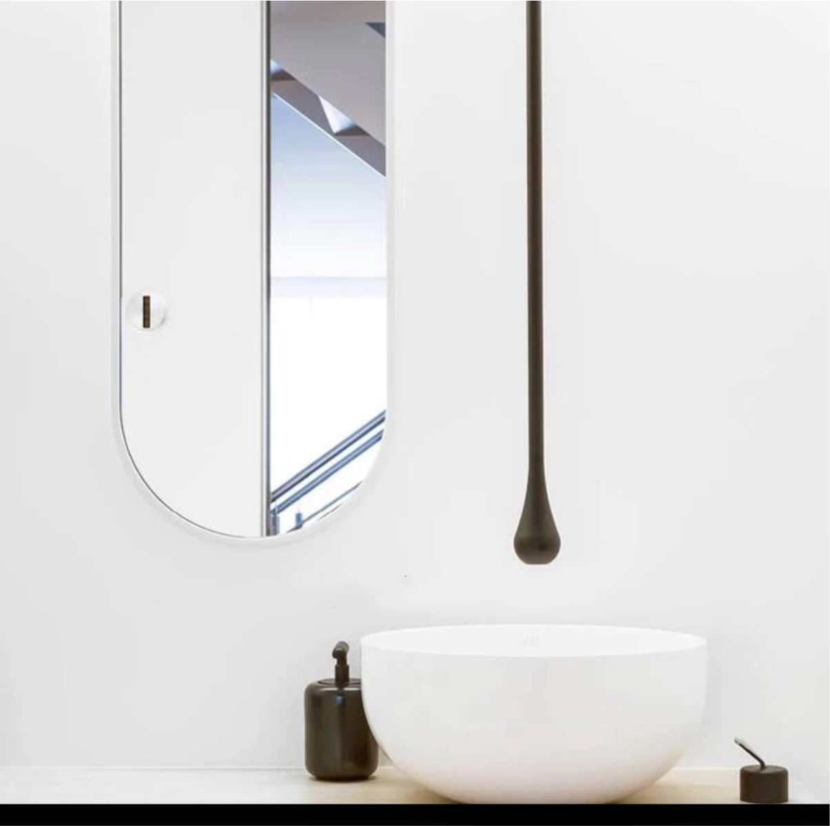 Juno commercial Matte Black Ceiling Mounted Single Handle Bathroom Faucet