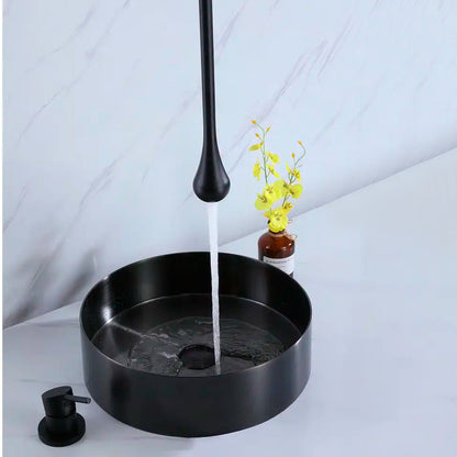 Juno commercial Matte Black Ceiling Mounted Single Handle Bathroom Faucet