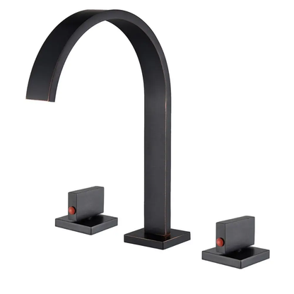 Juno Commercial Gold Finish Deck Mounted Dual Handle Bathroom Sink Faucet