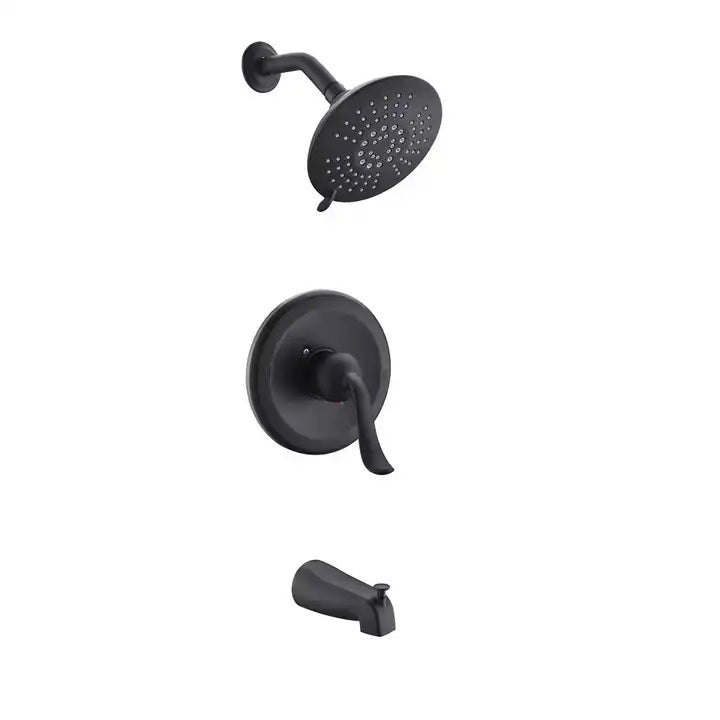 Juno Commercial Matte Black Finish Single Handle Wall Mounted Multifunction Bathroom Shower Set