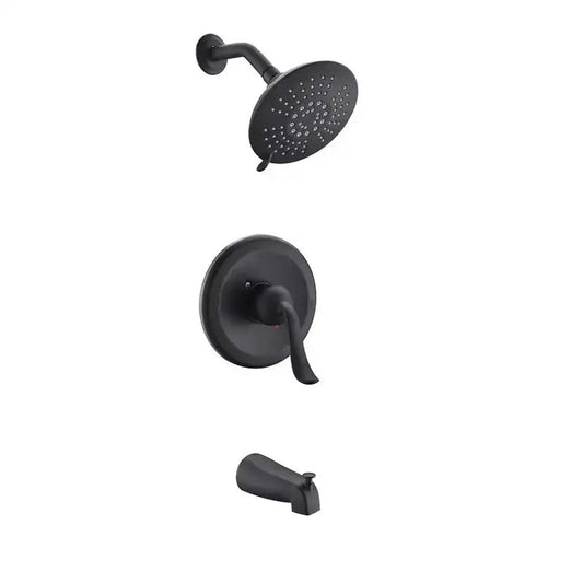 Juno Commercial Matte Black Finish Single Handle Wall Mounted Multifunction Bathroom Shower Set