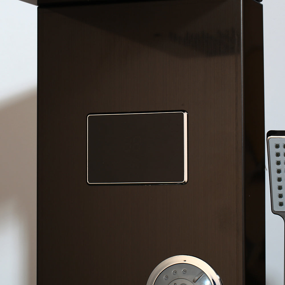 Juno Commercial Matte Black LED Waterfall Shower Panel