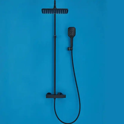 Juno Commercial Matte Black Wall Mounted Single Handle Bathroom Exposed Shower Set