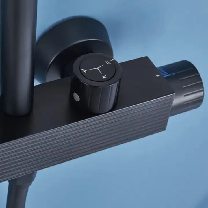 Juno Commercial Matte Black Wall Mounted Single Handle Bathroom Exposed Shower Set