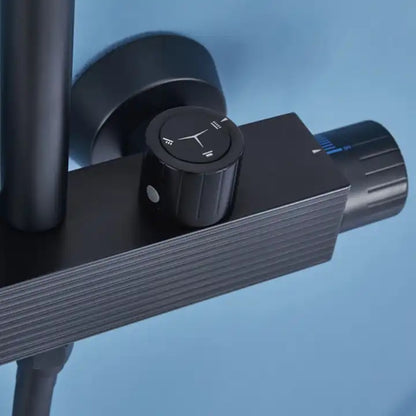 Juno Commercial Matte Black Wall Mounted Single Handle Bathroom Exposed Shower Set