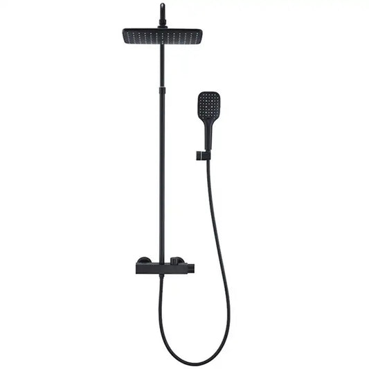 Juno Commercial Matte Black Wall Mounted Single Handle Bathroom Exposed Shower Set