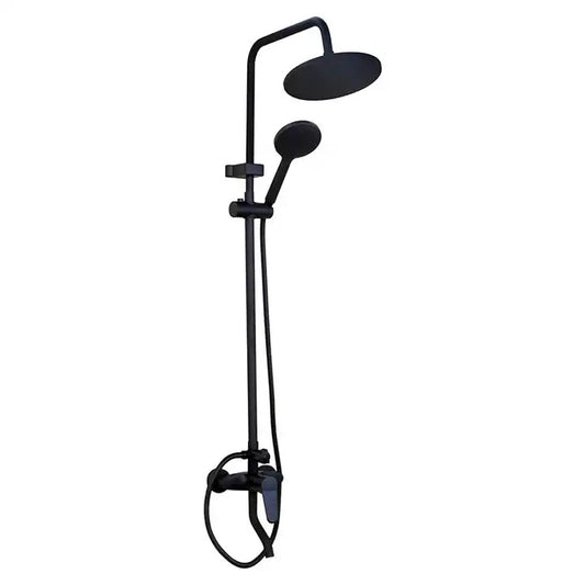 Juno Commercial Matte Black Wall Mounted Single Handle Bathroom Shower Set