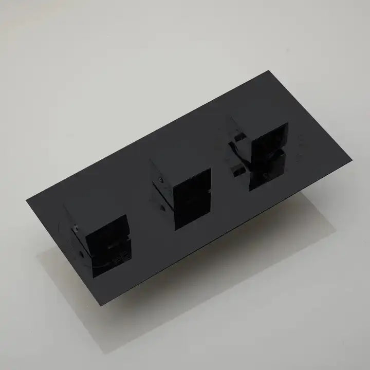 Juno Commercial Matte Black Wall Mounted Square LED Shower Set With Six Body Jets