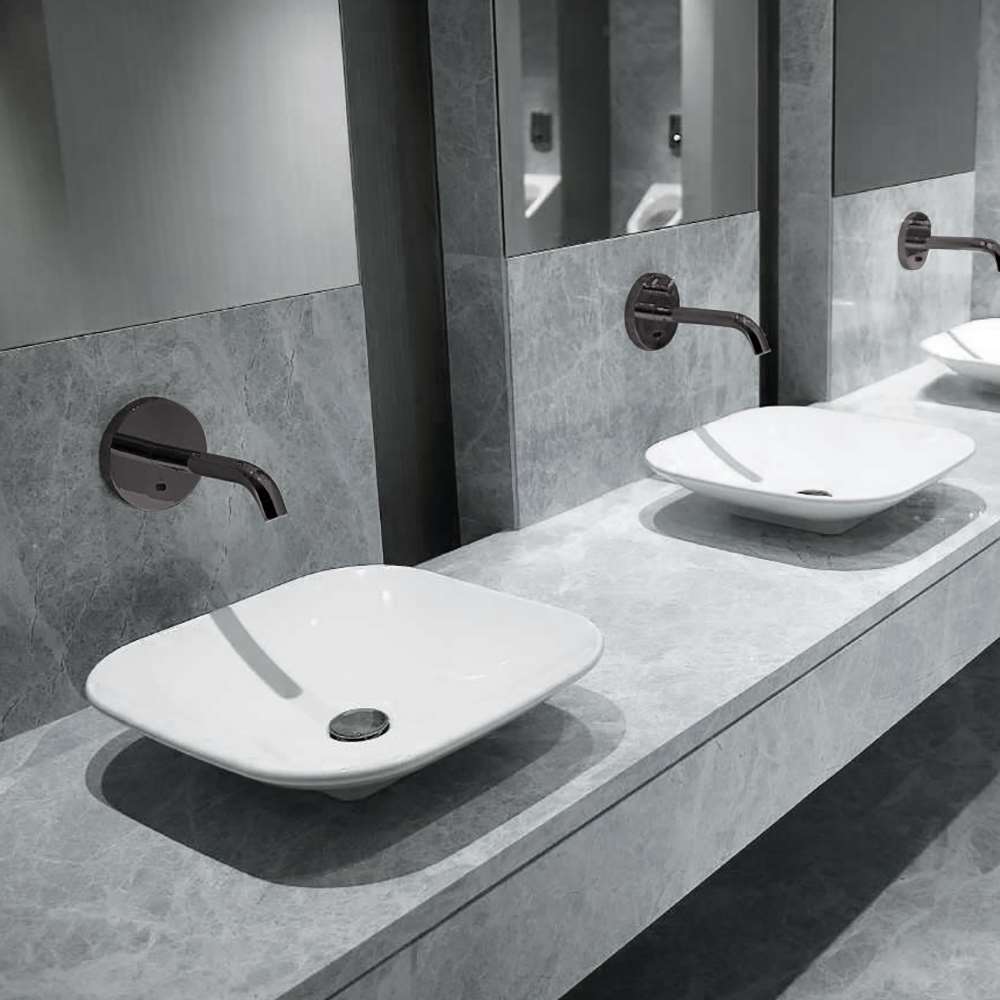 Juno Commercial Oil Rubbed Bronze Finish Wall Mounted Hands Free Bathroom Faucet