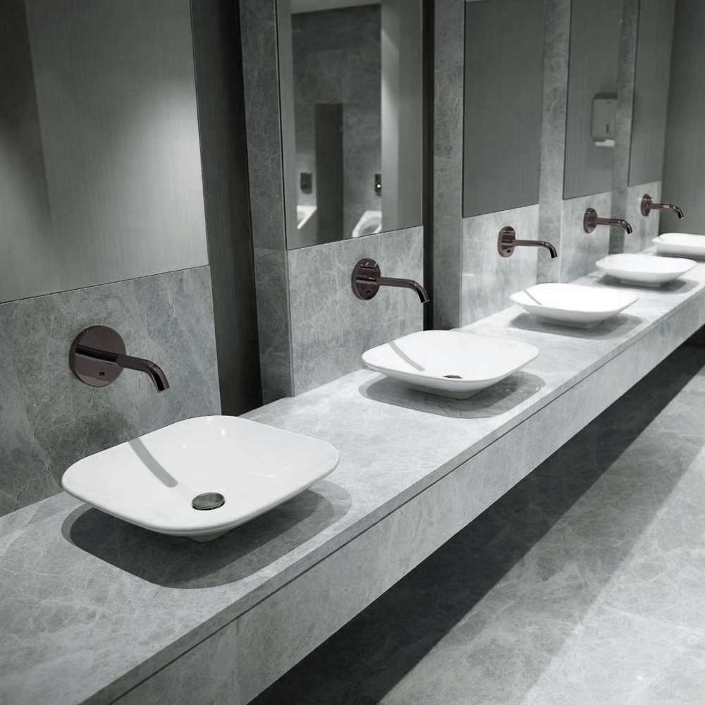 Juno Commercial Oil Rubbed Bronze Finish Wall Mounted Hands Free Bathroom Faucet