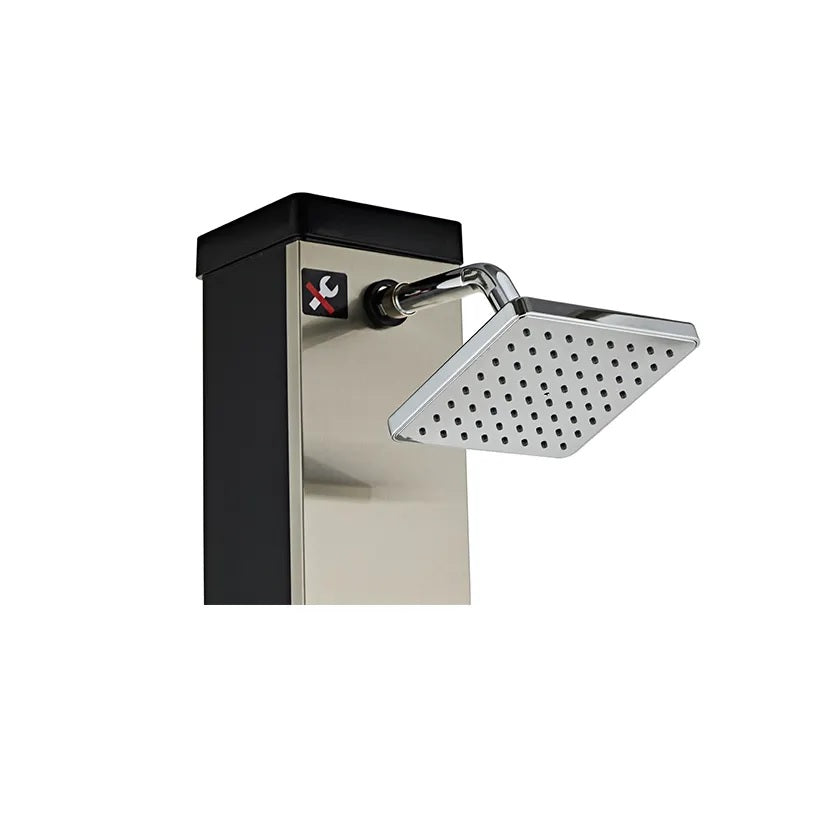 Juno commercial Outdoor Freestanding Shower System In Brushed Nickel