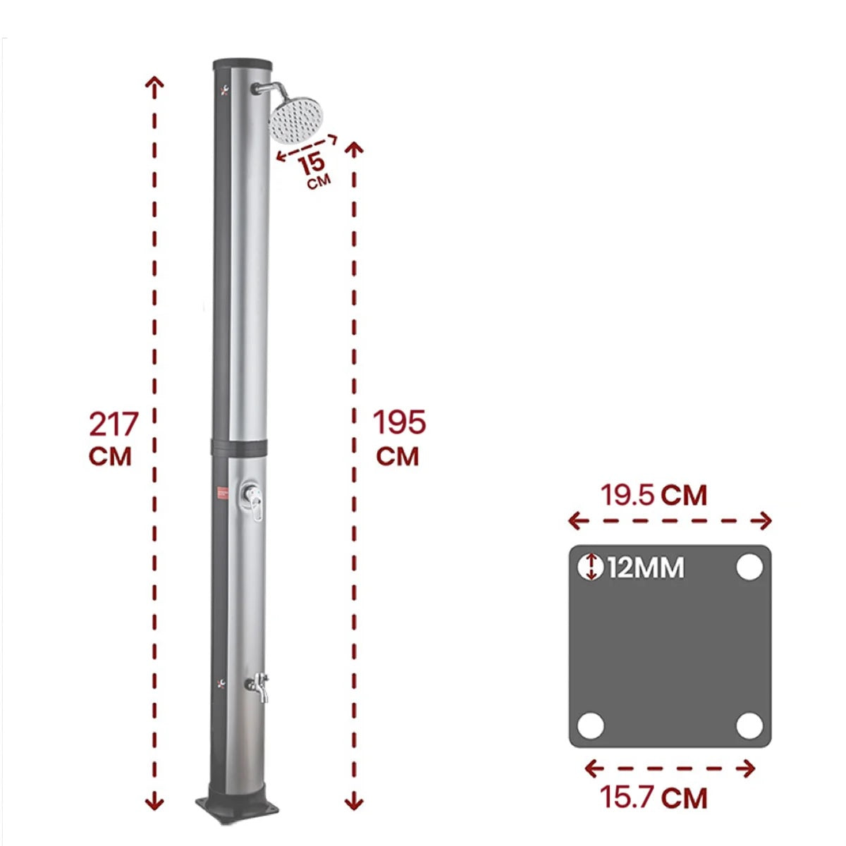 Juno Commercial Outdoor Garden Freestanding Shower In Chrome