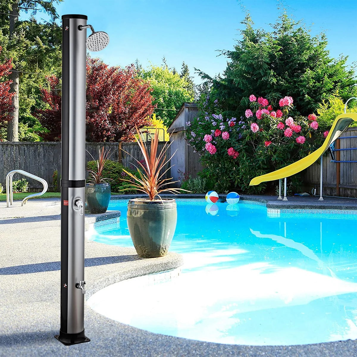 Juno Commercial Outdoor Garden Freestanding Shower In Chrome