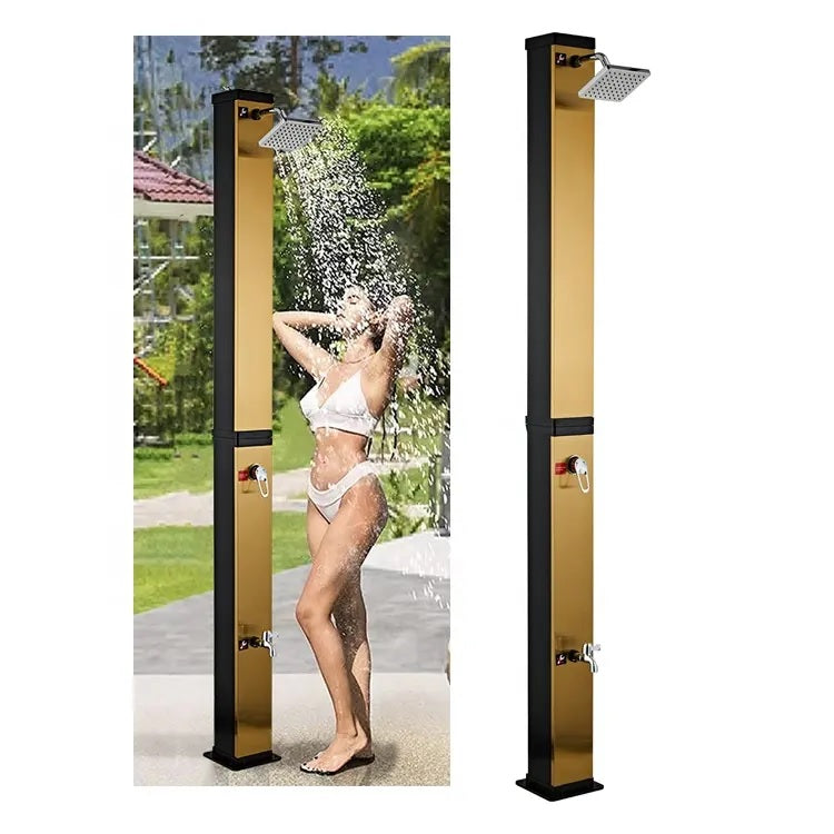 Juno Commercial Outdoor Showers Floor Mounted Gold Finish