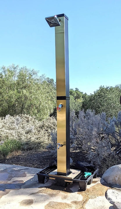 Juno Commercial Outdoor Showers Floor Mounted Gold Finish