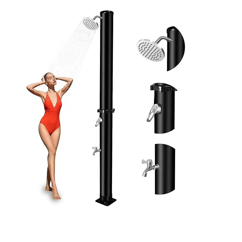 Juno Commercial Outdoor Swimming Pool Showers In Black Finish