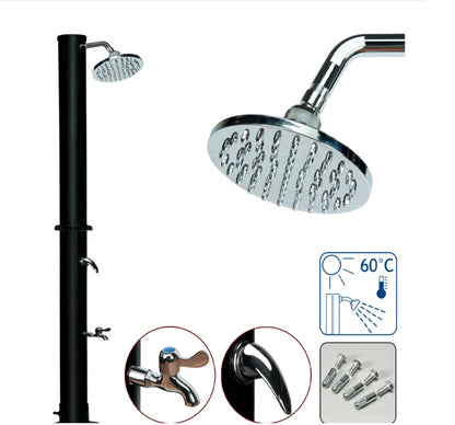 Juno Commercial Outdoor Swimming Pool Showers In Black Finish