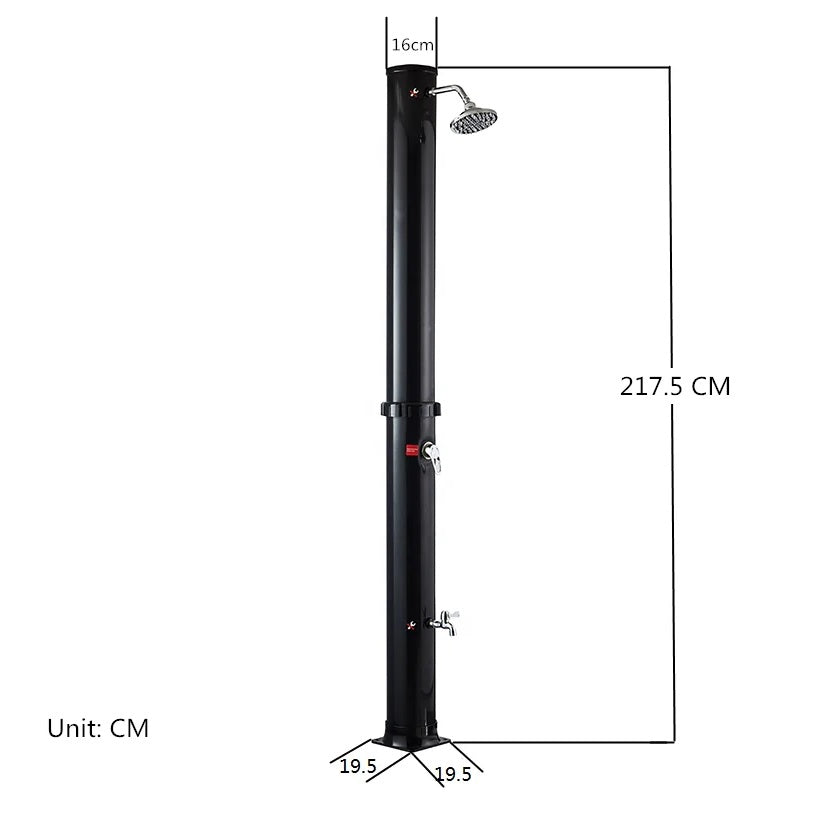 Juno Commercial Outdoor Swimming Pool Showers In Black Finish